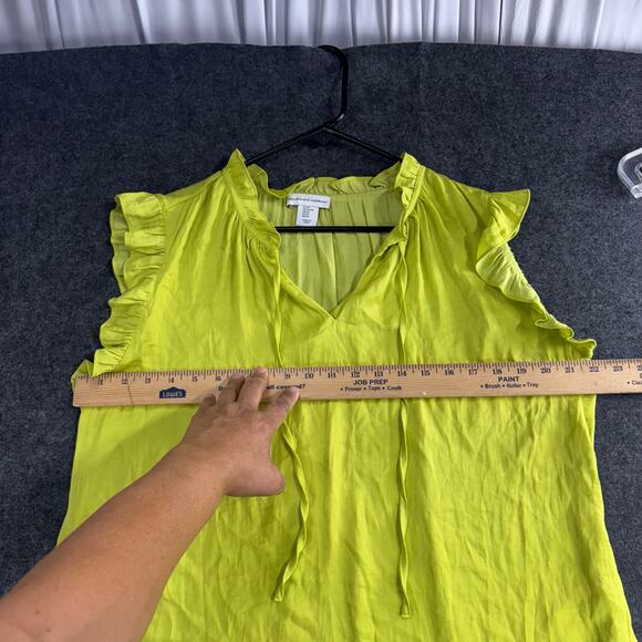 Cupcakes and Cashmere Anthropologie Ruffle Trim Sleeveless Top Size XL Green - Picture 6 of 7